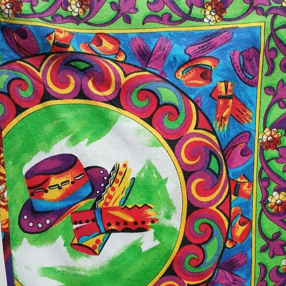 VTG 1980s Top by Philippe Peyner, Paris Tunic Flared 3/4 Sleeves Versace Style - Picture 10 of 16